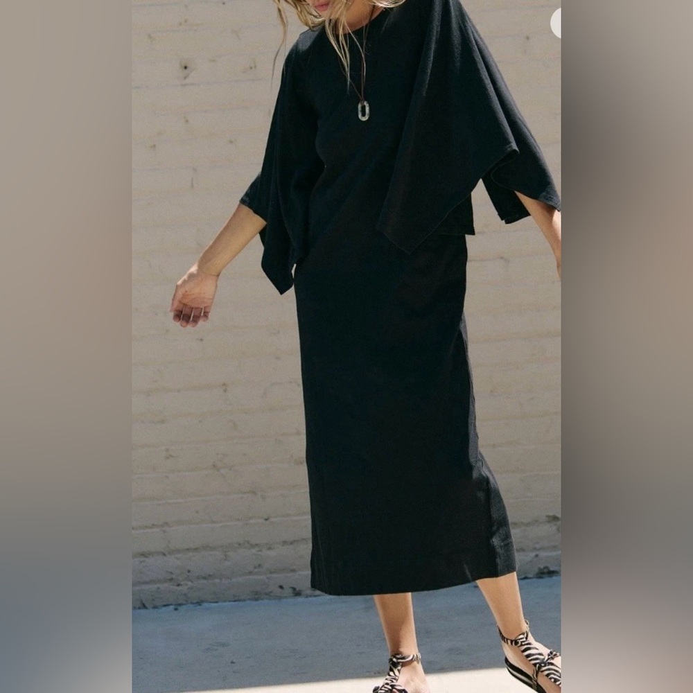 NEW FREE PEOPLE Briar Black Midi Dress, M - Picture 7 of 10